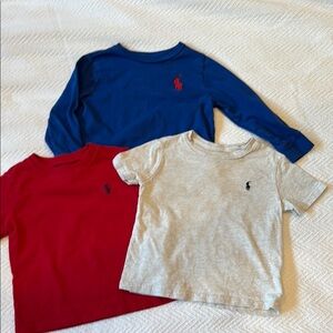 Polo by Ralph Lauren 1 LongTee Blue and 2 short sleeve Red and gray 24M